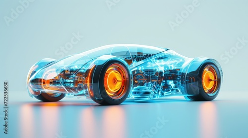 3D rendering of transparent futuristic car  © Barbara Taylor