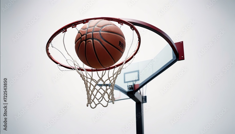 Basketball and hoop,