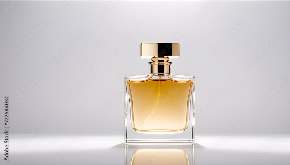 Expensive perfume bottle with gold trim Expensive perfume bottle with gold trim