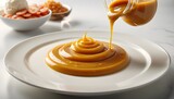 Wholesome baby food puree swirling gracefully on a clean white plate