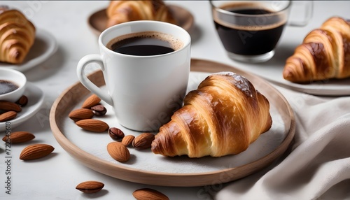 Turkish coffee with almond croissants