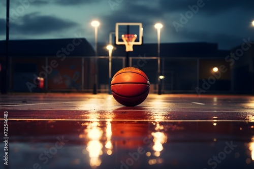 Basketball on the court. Generative AI 