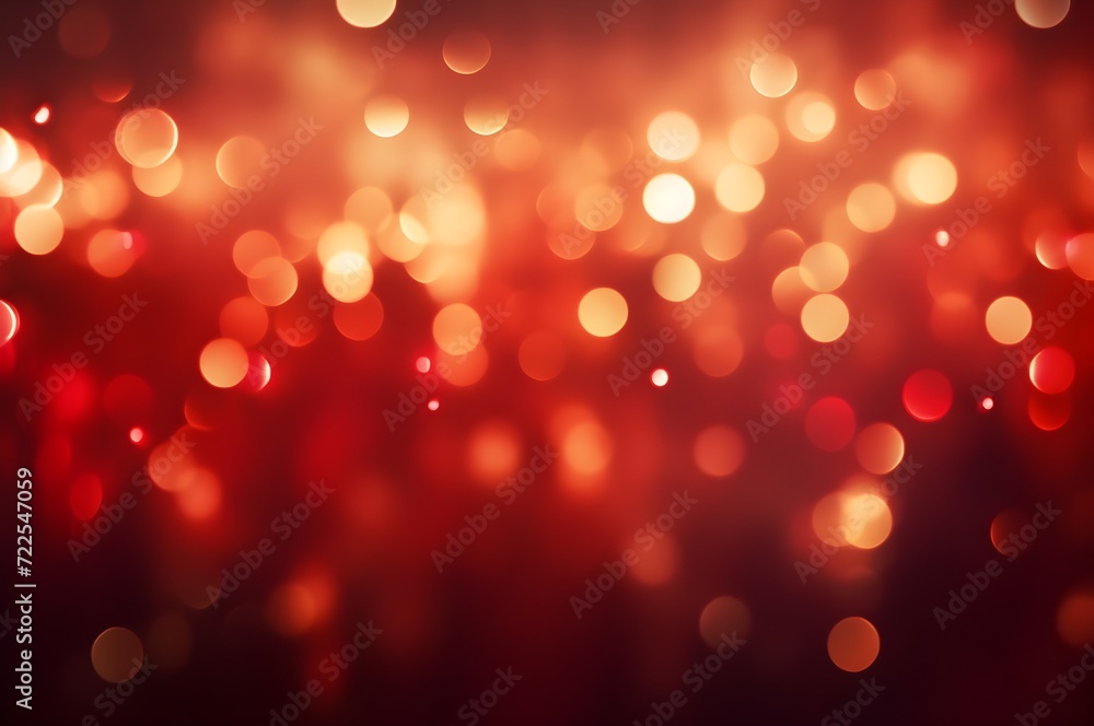 Obraz premium Abstract red bokeh lights. Red bokeh background. Generative AI