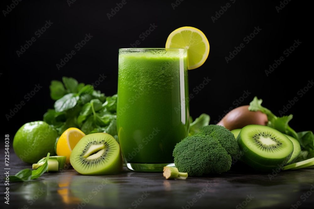 Fototapeta premium Green fruit smoothie
