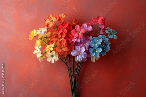 Rainbow Flower Bouquet Art Collage


