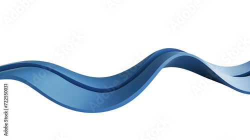 3d blue flat color curve isolated on transparent background photo