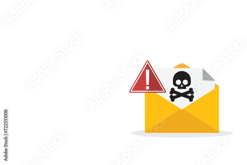 Spamming mailbox icon. Email hacking and spam warning symbol. EPS10 Vector Illustration.