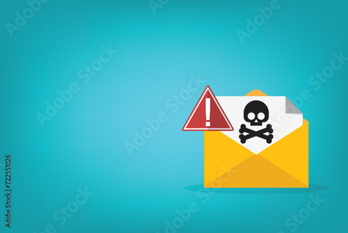 Spamming mailbox icon. Email hacking and spam warning symbol. EPS10 Vector Illustration.