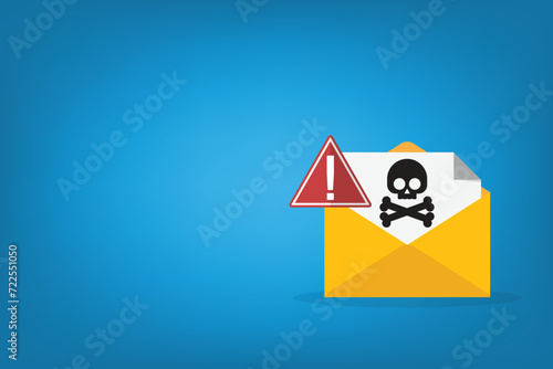 Spamming mailbox icon. Email hacking and spam warning symbol. EPS10 Vector Illustration.