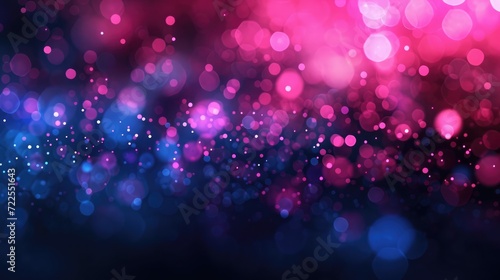 Blur neon glow. Color light overlay. Fluorescent radiance. Defocused vibrant pink blue soft flecks texture
