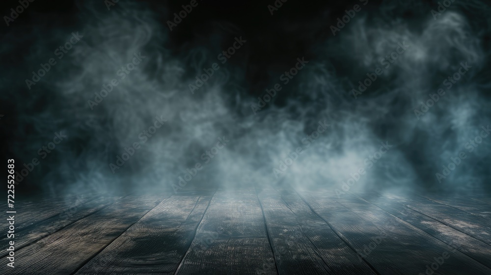 Fog In Darkness - Smoke And Mist On Wooden Table - Abstract And Defocused Halloween Backdrop Fog In Darkness - Smoke And Mist On Wooden Table - Abstract And Defocused Halloween Backdrop