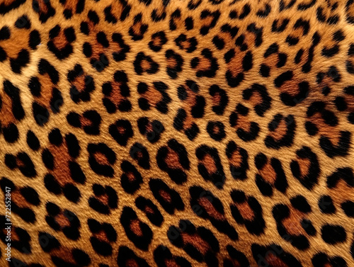 Seamless leopard print fur texture background, animal skin texture. Generative ai