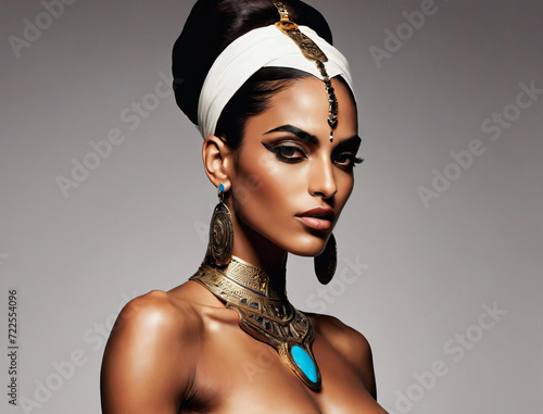 Elegant Portrait of an Athletic Middle Eastern Model with Distinctive Features Gen AI photo