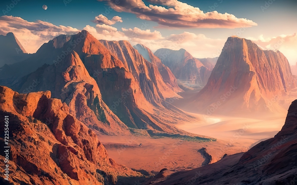 Gran canyon mountains over sunset concept environment nature