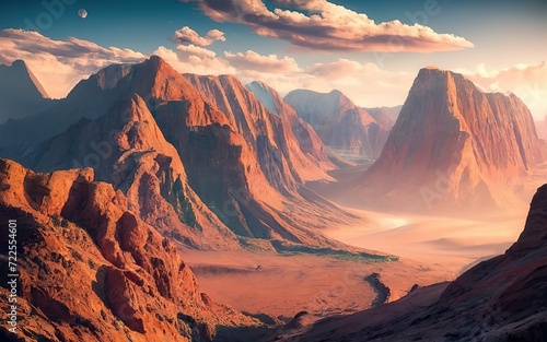 Gran canyon mountains over sunset concept environment nature