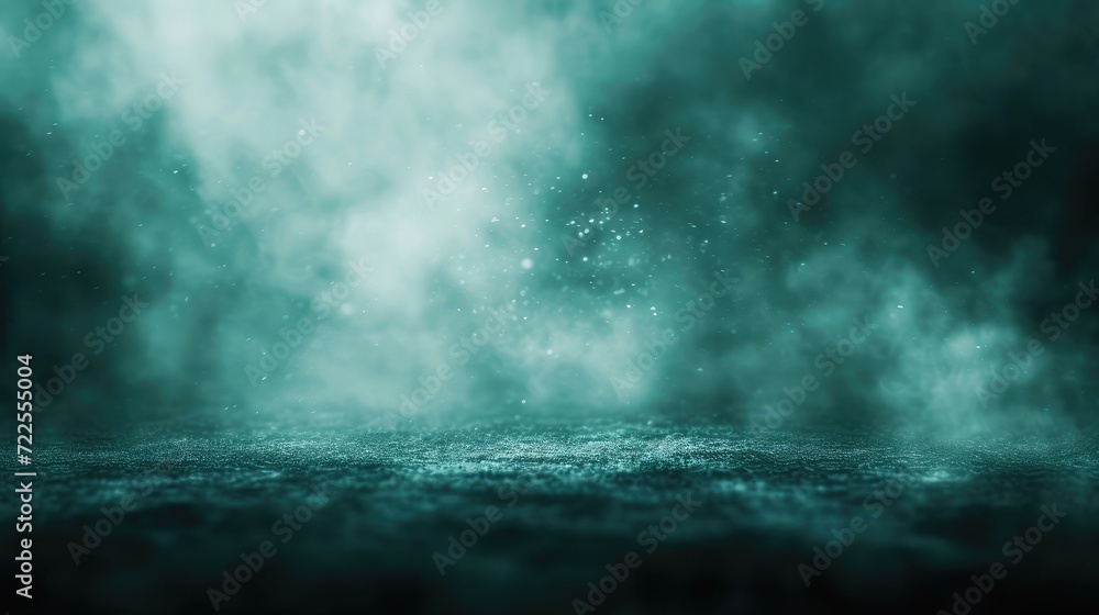 Fototapeta premium White green blurred gradient on dark grainy background, glowing light spot, copy space