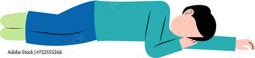Flat Illustration Of Man Sleeping
