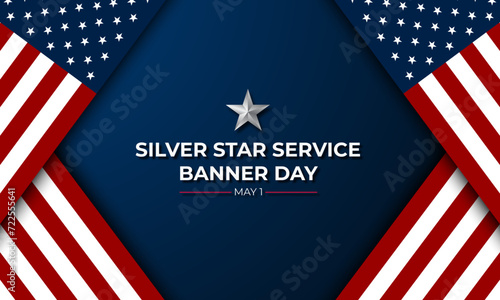 Happy National Silver Star Service Banner Day Background Vector Illustration
