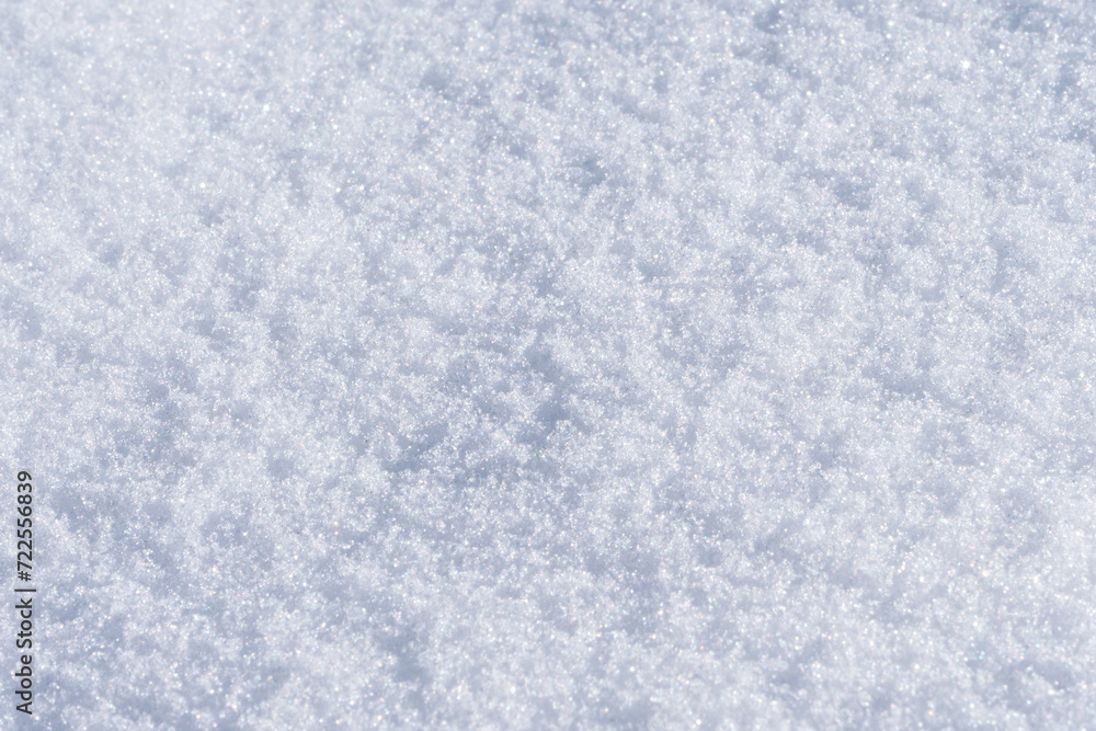 An image capturing the intricate details of freshly fallen snow, highlighting the pattern and texture created by individual snowflakes.