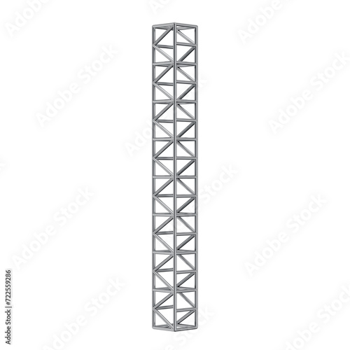 Steel truss beam seamless structure. 3d metal structure. 3d render of metal steel structure, industrial structure building with transparent background