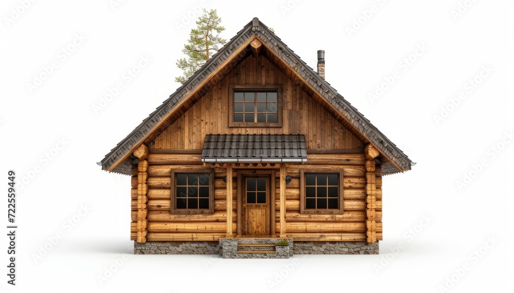 simple wooden house isolated on white background simple wooden house isolated on white background