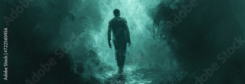 The Man Walking on Water, Illustrated, Sketch