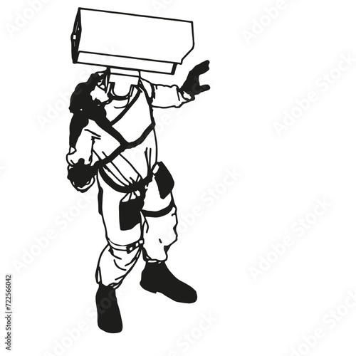 Isometric Black and White Charakter