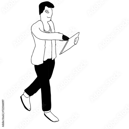 Isometric Black and White Charakter