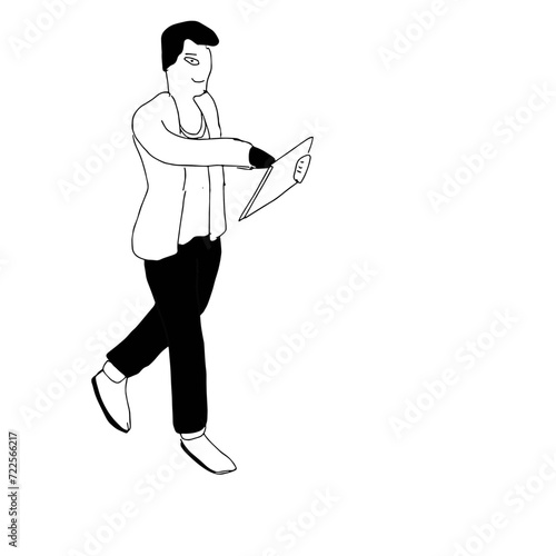 Isometric Black and White Charakter