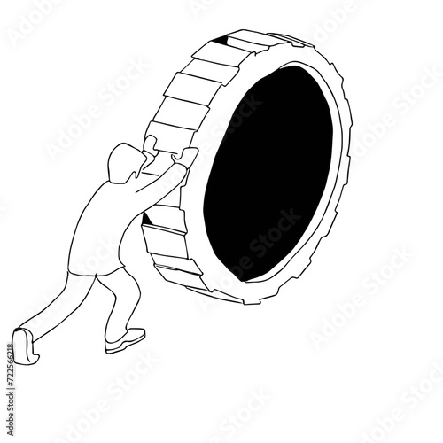 Isometric Black and White Charakter