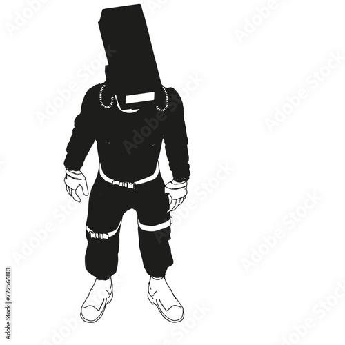 Isometric Black and White Charakter