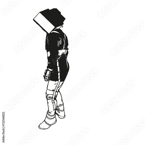 Isometric Black and White Charakter