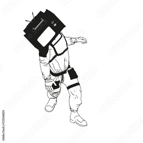 Isometric Black and White Charakter