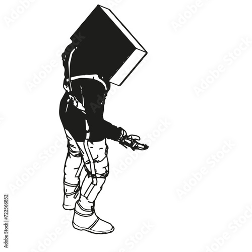 Isometric Black and White Charakter