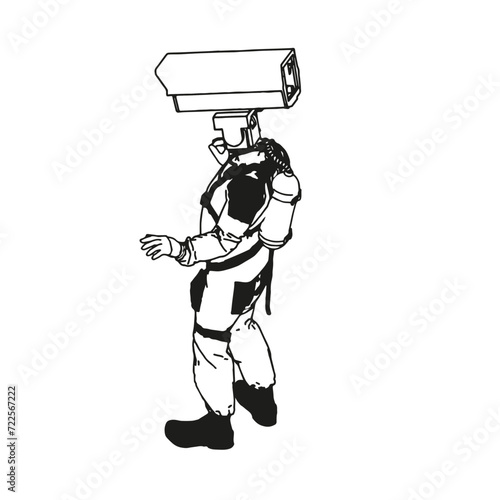 Isometric Black and White Charakter