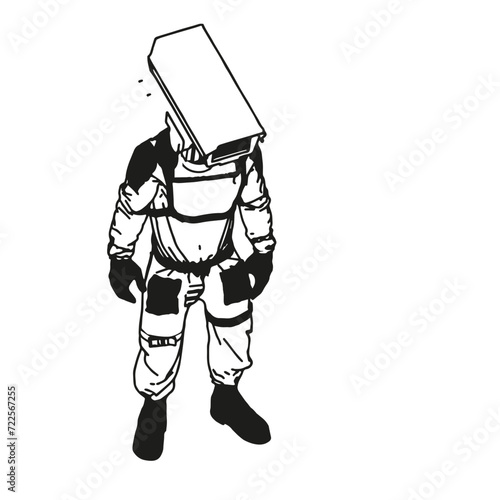 Isometric Black and White Charakter