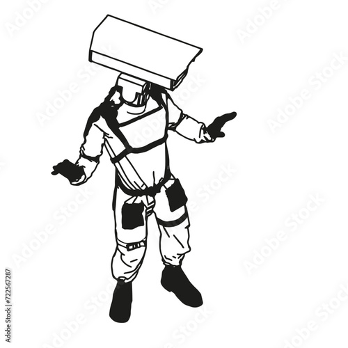 Isometric Black and White Charakter