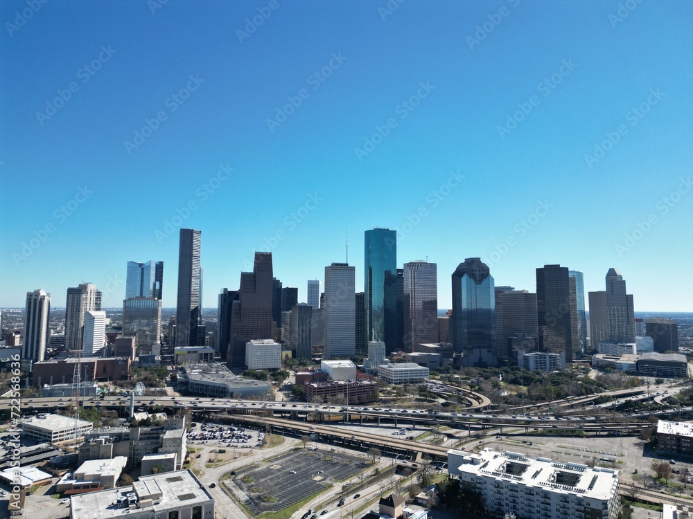 Obraz premium Houston skyline drone
