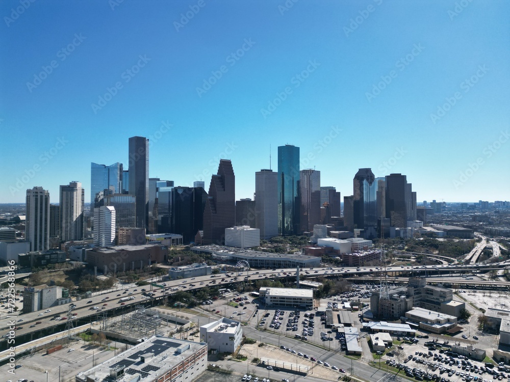 Obraz premium Houston skyline drone