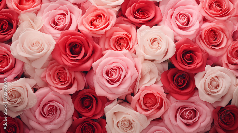 Background of Mixed Roses for Valentine’s Day Background of Mixed Roses for Valentine’s Day