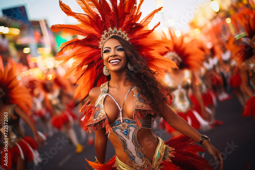 Rio Carnival Dancer in Vibrant Costume