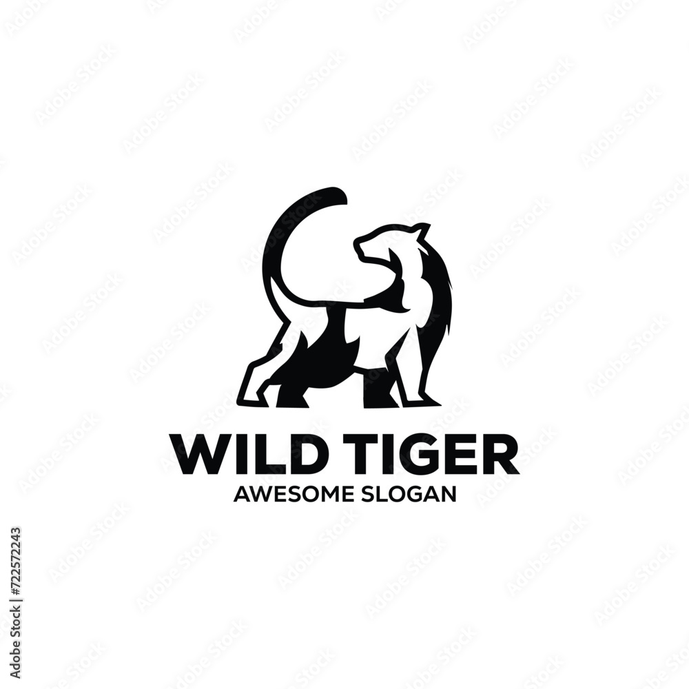 tiger head mascot illustration logo design