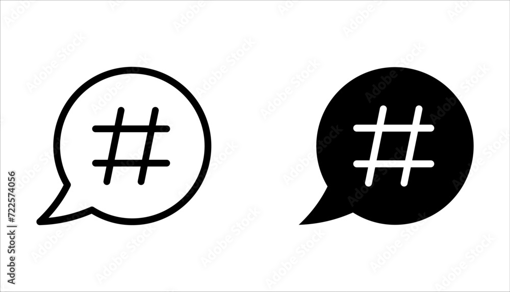 Fototapeta premium Hashtag icon set vector illustration. hashtag sign and symbol on white background