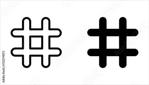 Hashtag icon set vector illustration. hashtag sign and symbol on white background