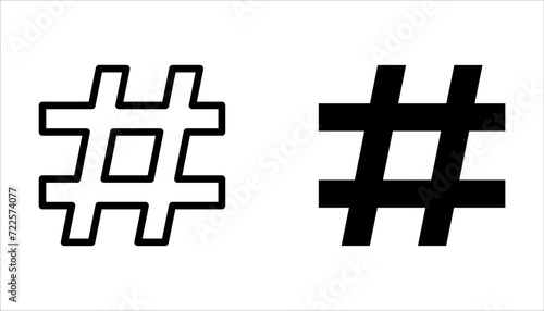 Hashtag icon set vector illustration. hashtag sign and symbol on white background