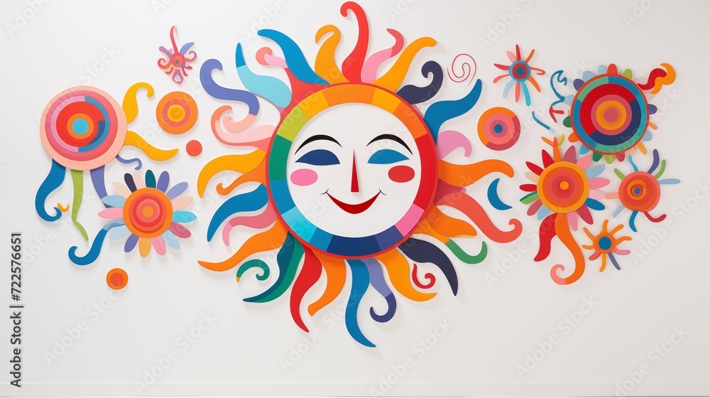 Obraz premium A happy face on a white wall.