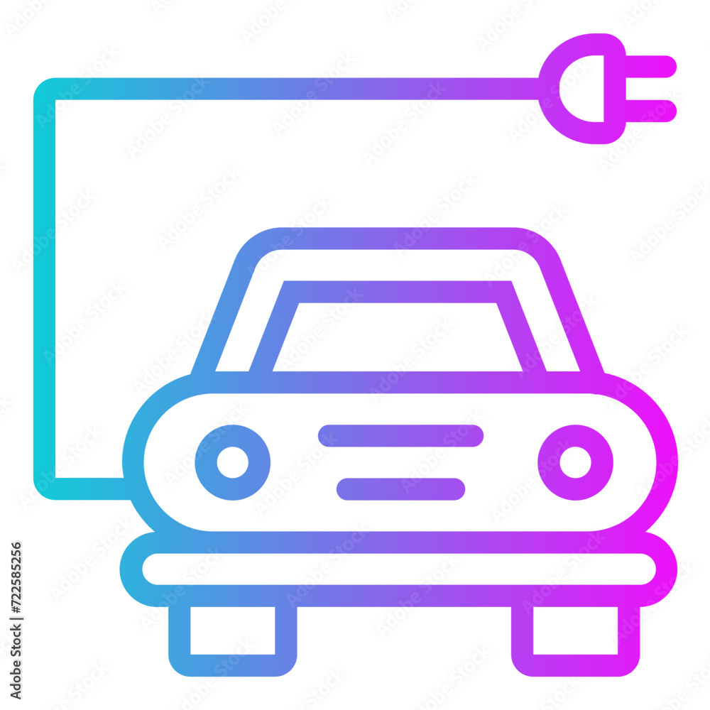 Electric Car Gradient Icon Design Vector Electric Car Gradient Icon Design Vector