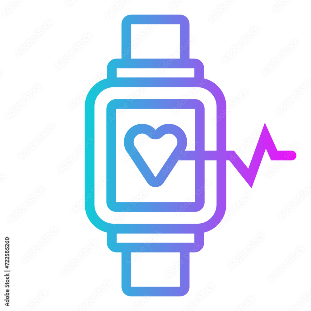 Fitness Tracker Gradient Icon Design Vector Fitness Tracker Gradient Icon Design Vector