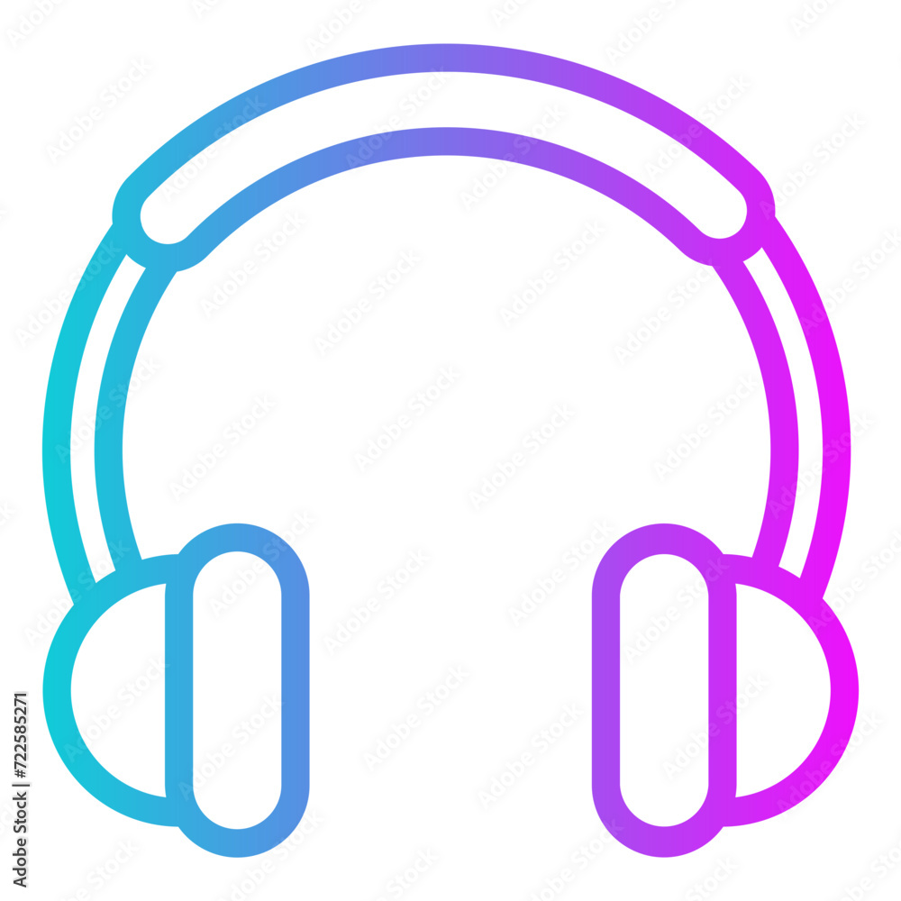 Headphones Gradient Icon Design Vector Headphones Gradient Icon Design Vector