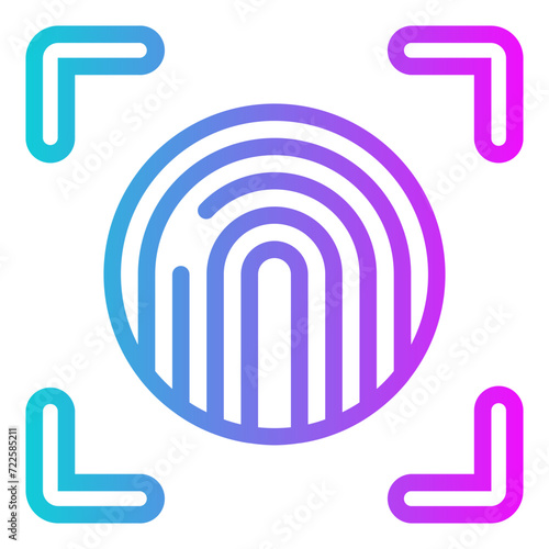 Biometric Gradient Icon Design Vector